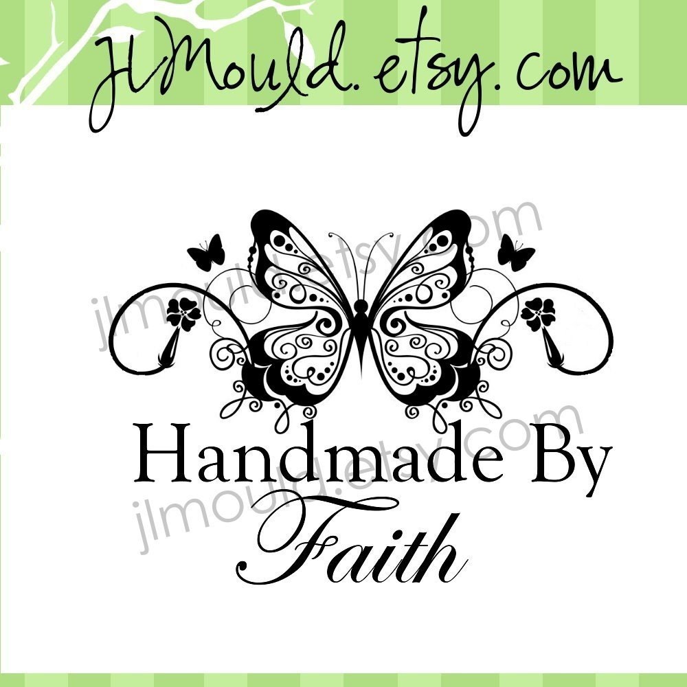 Butterfly Handmade Hand Crafted By Custom Mounted Clear Rubber Stamp 0036 (red rubber wooden block stamp)
