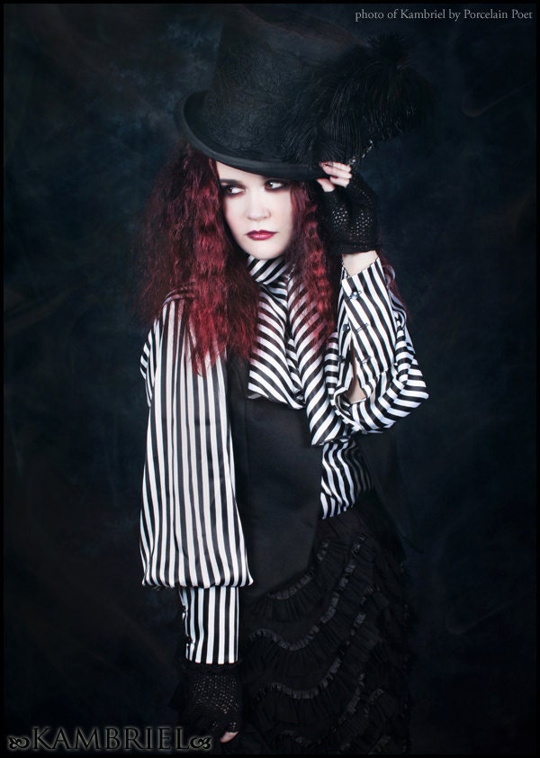 Striped Bastian Shirt & Ascot Set by Kambriel - Unisex design