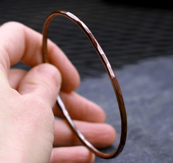 upper arm band armlet arm cuff upper arm bracelet modern custom copper patina rustic thin faceted skinny COPPER SHIMMER BAND