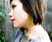 Lapis Crown Earrings // Brass and blue earrings