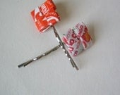 Eco Chic Orange & Mango Candy Wrapper Bobby Pin Pair