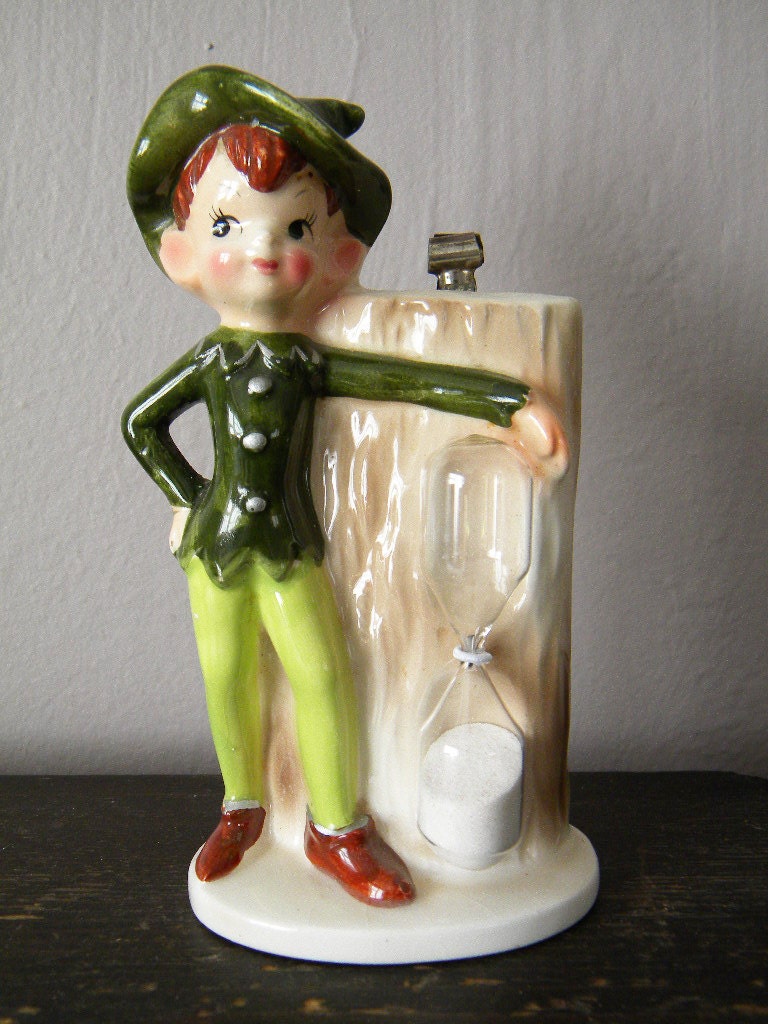 SALE-Vintage Enesco Pixie Egg Timer and Recipe Holder