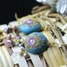 Sparkly Rose Quartz, Mauve Pink Keishi, baroque pearls, blue clay floral details in bali 24k vermeil gold earrings - A Love,Soft and Sweet