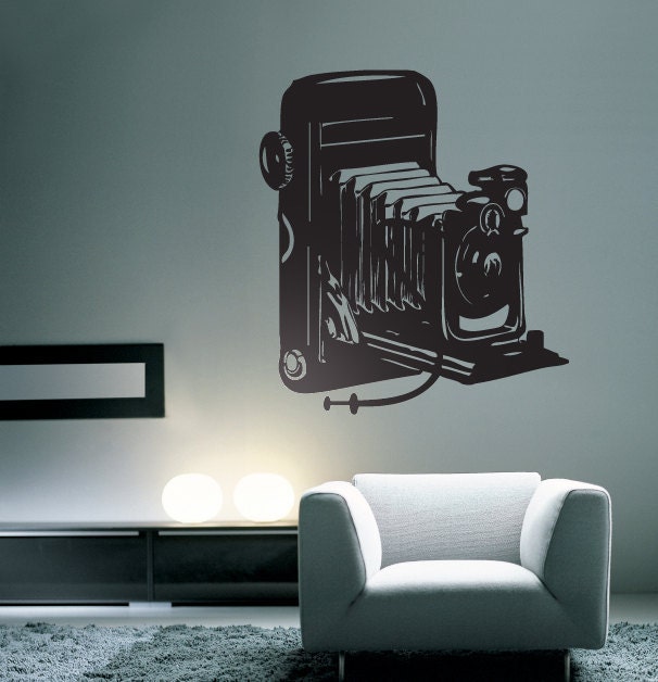 Large Antique Camera Vinyl Wall Decal Graphic