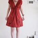 V-neck Twisted Front Burnt orange jersey dress - Lovely Neighbors From the Woods - size Small