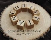 9 Wooden Name Blocks Baptism Christening Gift for Boy Personalized Ring Bearer Gift Unique Baby Gift Personalize Boy Girl 1st Birthday Block