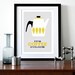 Cathrineholm poster print - It's Coffee O'clock - A3 print - Yellow on grey gray background- Cathrineholm Mid Century Modern home kitchen