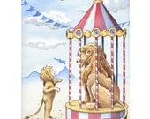 Wild Things: Nursery Art Print - Children's Art -  Boy's Room - Home Decor - Lions  - 8 x 10