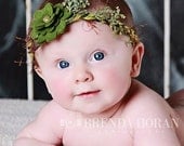 Olivine in broccoli green felt boho headband for dress up and photo props