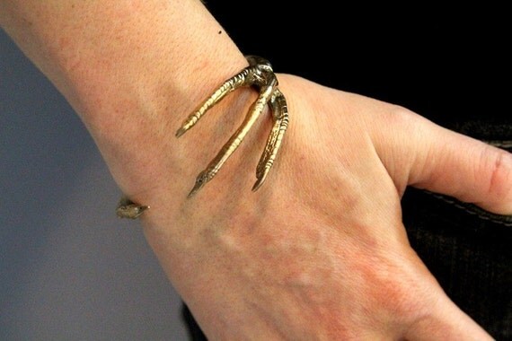 Bronze Raven Talon Claw Cuff Bracelet - Moon Raven Designs