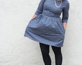 Long sleeve dress- Fall Fashion- vintage style fitted dress, custom sizing