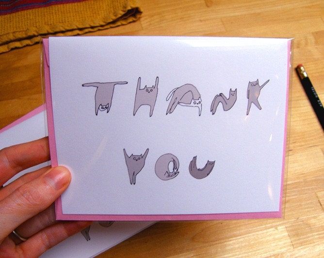 Buy thank you cards - Dancing Cat Thank You Cards