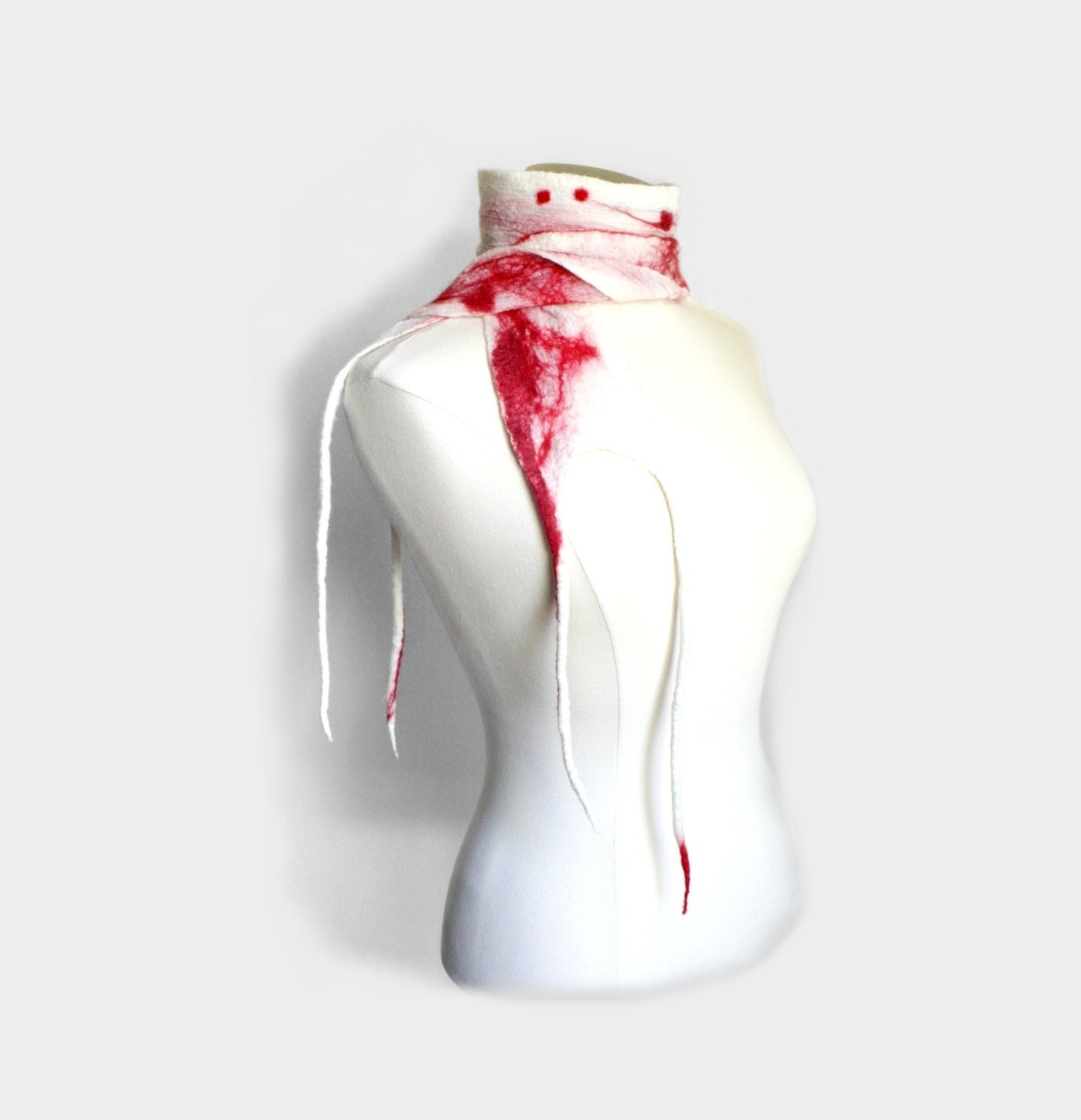 Sale // Vampire Bite Costume Scarf Looks Like You Were Bit By A Vampire - Handmade Out Of Soft Merino Wool And Silk - READY TO SHIP