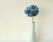 Aegean Blue Ribbon Flower a handmade artificial flower