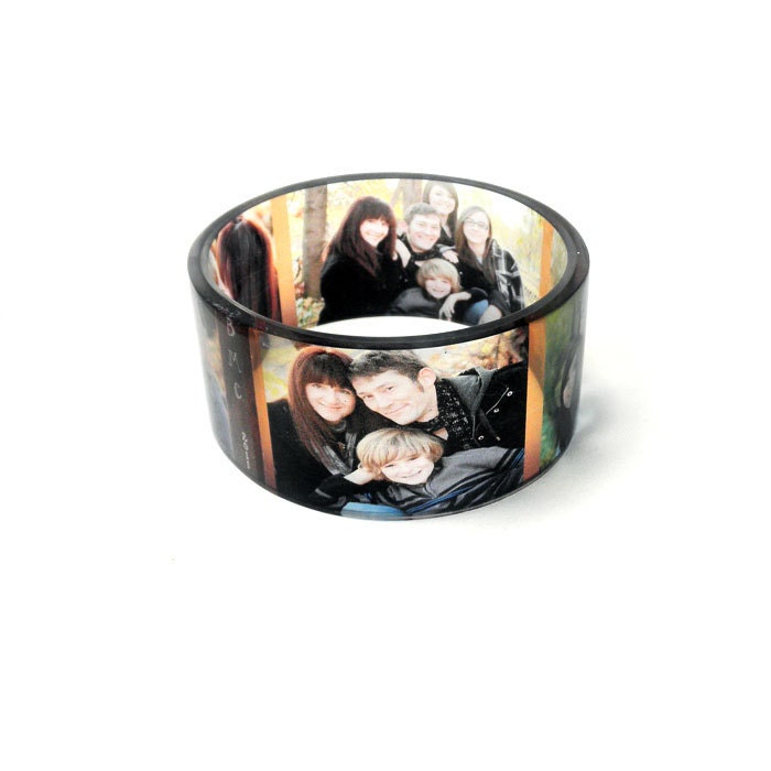 Personalized Keepsake Chunky Photo Bangle Bracelet, Resin