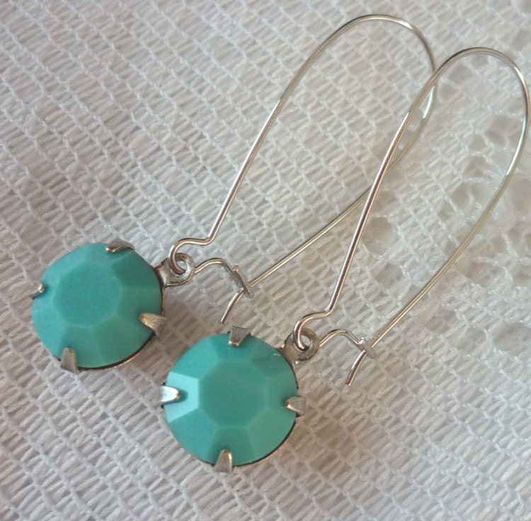 Turquoise Blue Drops - Vintage Earrings