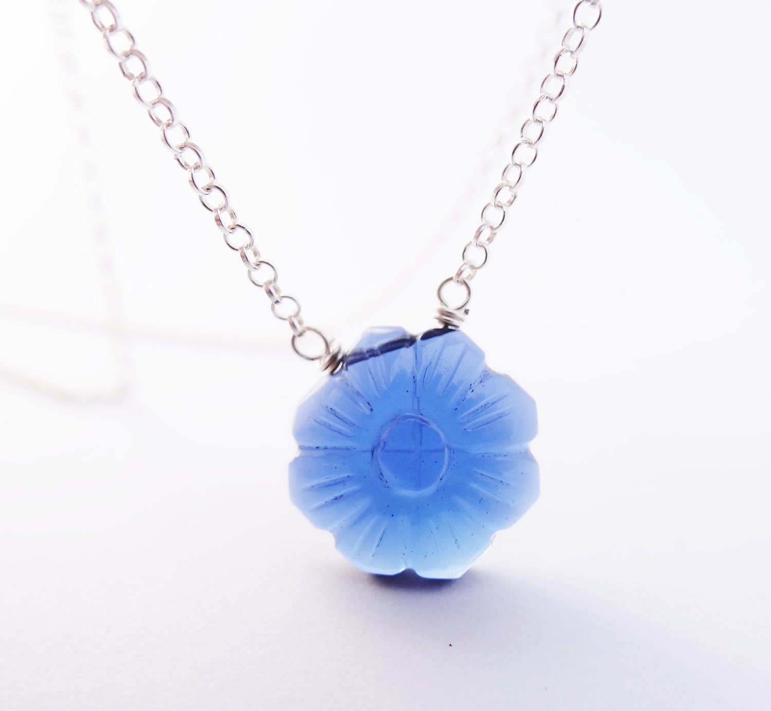 Blue Flower Necklace simple sapphire blue jewelry gifts for her quartz sterling silver womens jewelry jewellery australia
