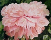 Peony Oil Painting Botanical Garden Flowers Canvas Original by Laurie Rohner Pink