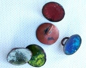 Individual hand-crafted enameled copper button - 1.5 cm/ 0.6 inch - other colors available