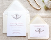 Stately Flourish Logo Monogram Wedding Invitations - Deposit