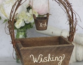 Wedding Guest Book Alternative Wedding Rustic Personalized Wishing Well Basket