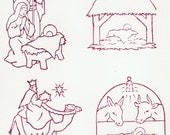 Nativity - Vintage-Style Antique WM Rubber Stamp Set of 4 - Made in England - Crafts - Sunday School - Cards -Crafts - ATCs - FREE Shipping
