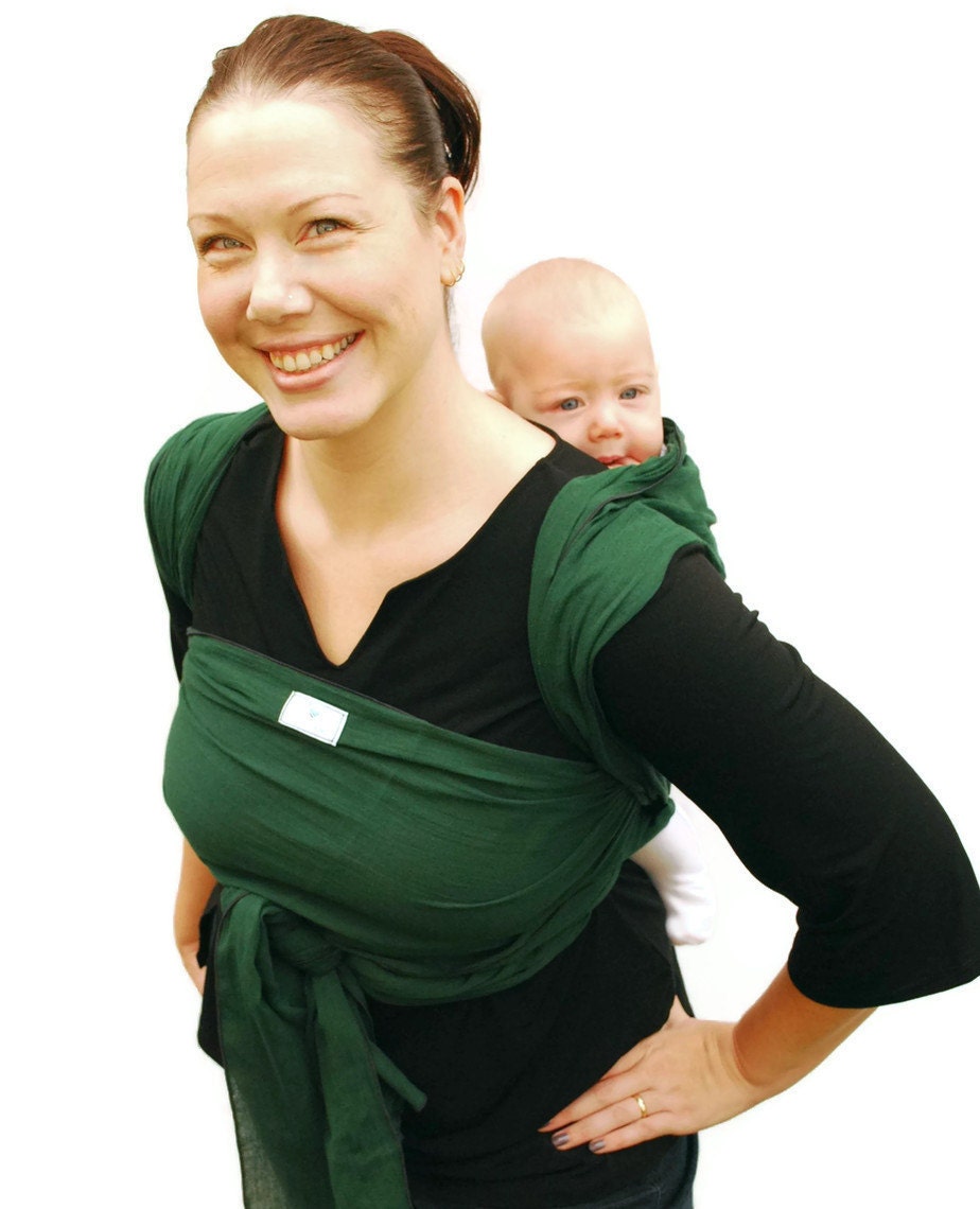 Baby Wrap Carrier Woven Wrap Cotton Gauze Forest Green BabyEtte - Non-Stretchy - Many Colors in Shop - Ready to Ship