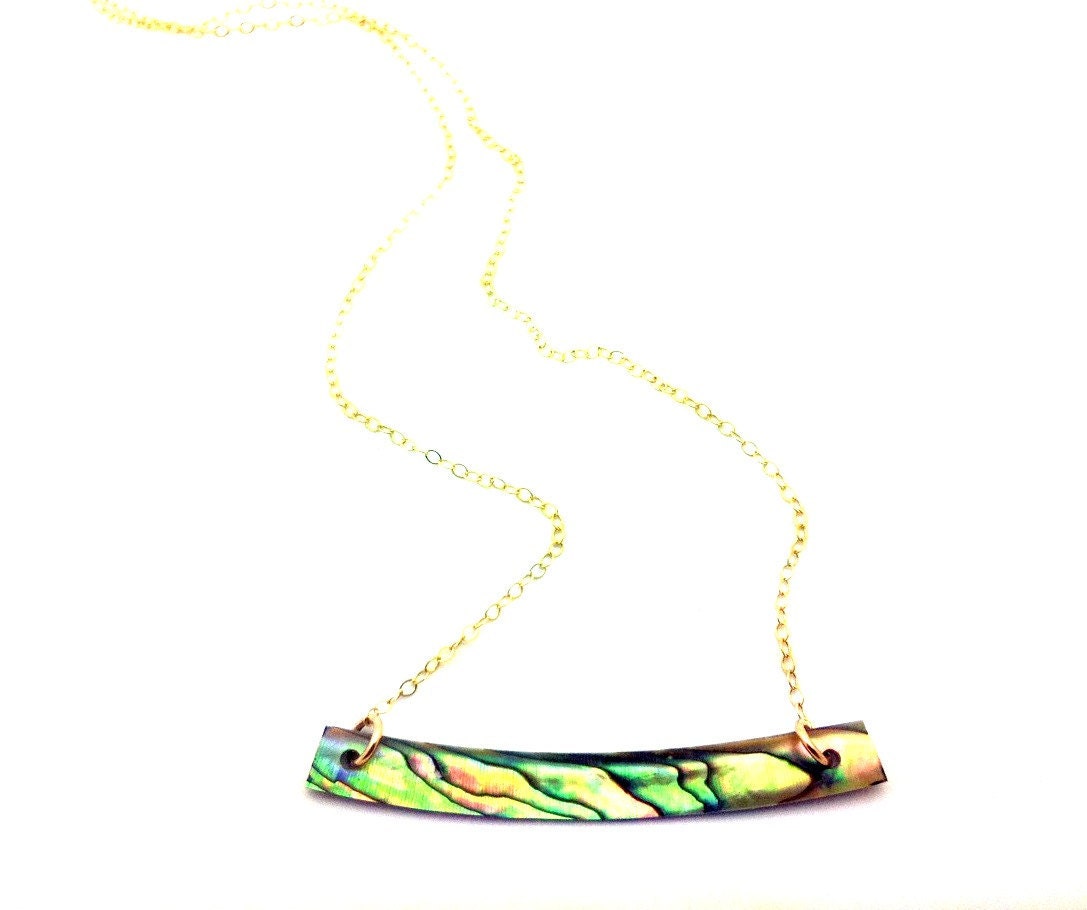 Abalone Shell Bar Necklace