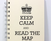 Travel Journal Notebook Diary Sketch Book - Keep Calm and Read the Map - Ivory