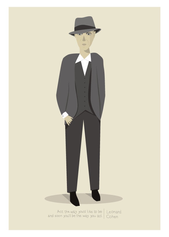 Leonard Cohen Print - 8x10 or A4