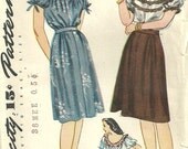 Vintage Forties Sewing Pattern from Simplicity 4961 Dress Size 16