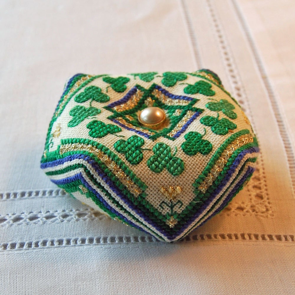 St. Patrick's Day Mini Biscornu Pattern
