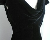 Ella Gown, Floor Grazing, 1930s Inspired Bias, Velvet, customizable, alternative wedding gown, retro, glam, backless