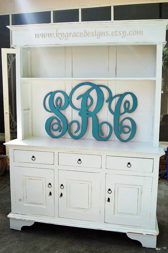 Hand cut Handpainted set of Monogram letters measuring 20 24 20 inches first last and middle name