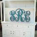 Hand cut Handpainted set of Monogram letters measuring 20 24 20 inches first last and middle name