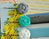 Flower Bobby Pins - Choose your Color - Set of 3 - Rosette Hair Pins