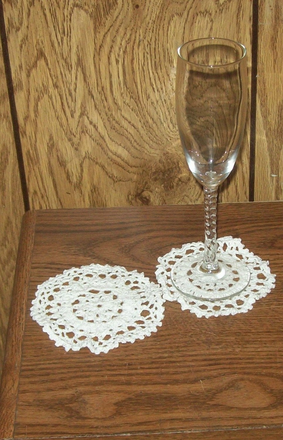 White Lacy Coasters Set Of 6