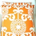 Decorative Pillow Accent Pillows Throw Pillow Cushion Covers Orange Cream Fun Floret Mod Large Floral BOTH SIDES - Pair of Two 16 x 16