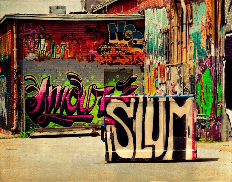 Graffiti Photo - Urban Street Art - Color Photo - Hip Hop Culture - Spray Paint - 11 x 14 Print - Fine Art Photography - Urban Decay