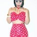 SALE// Ruffled Polka dot high waisted boy shorts bikini set