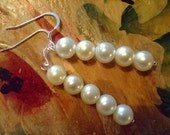Pearl Beaded Earrings for Women, 2" Drop, Hypo-A, Gift for Her, Handmade Jewelry on Etsy, Birthday, Anniversary, OOAK