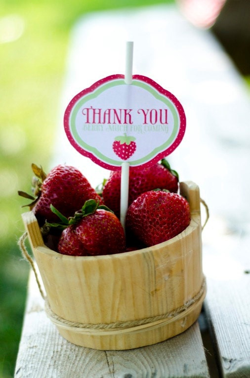 Strawberry Party PRINTABLE Favor Tags by Love The Day Il_570xn