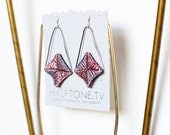 Counted Thread Metallic Earrings - Buttonhole Stitch Edge