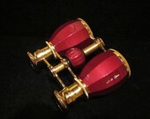 Vintage Opera Glasses Burgundy Enamel Opera Glasses Italian Glasses LaScala Optics Vintage Binoculars