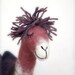 Salim - Felt Camel.  Art Marionette, Puppet, Felted Animal, Stuffed Toy. burgundy maroon claret red. MADE TO ORDER.