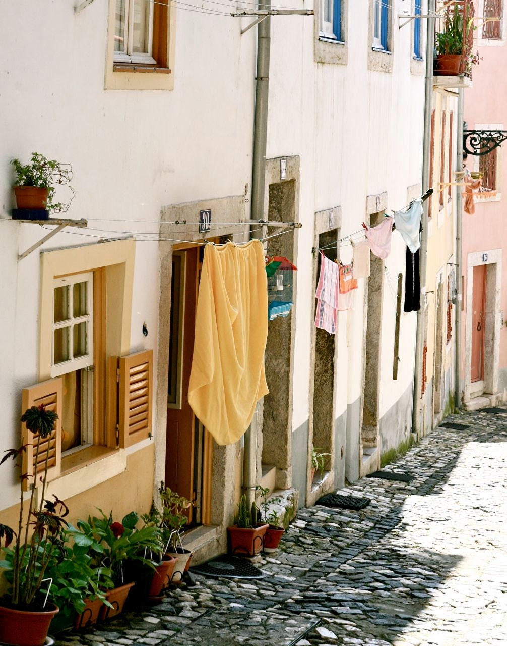 Portugal Photograph - Lisbon Streets - Laundry Room Art Print - Portuguese Photography - Home Decor - European Scene - Travel Photo - Yellow