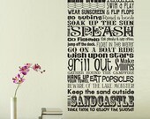 Lake Rules - Subway Style - Vinyl Wall Decal Sticker Art