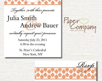 CLOVER MONOGRAM Wedding Save the Date/Invitation/Response Card/Reception Card/Menu/Table Numbers/Thank You Card - You Print