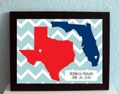 State Silhouette Print, Wedding, Gift, Personalized, Graduation, Anniversary, Long Distance Relationship, Travel Map, Mothers Day