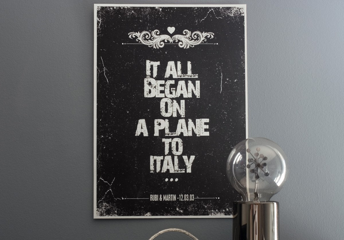 Chalkboard wedding print / Bridal shower gift / Anniversary gift / How we met - "Tell your story 1"